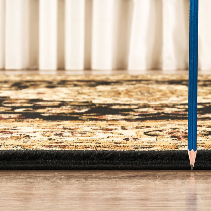 Haus Appeal Palace Medallion 2'7'' x 7'3'' Area Rug, Black