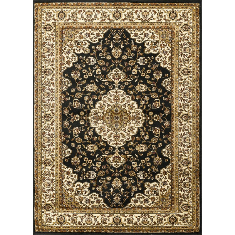 Haus Appeal Palace 5'3'' x 7'3'' Area Rug, Black Medallion