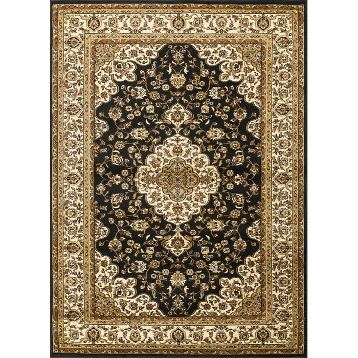 Haus Appeal Palace 5'3'' x 7'3'' Area Rug, Black Medallion - HA-VIN50035-7