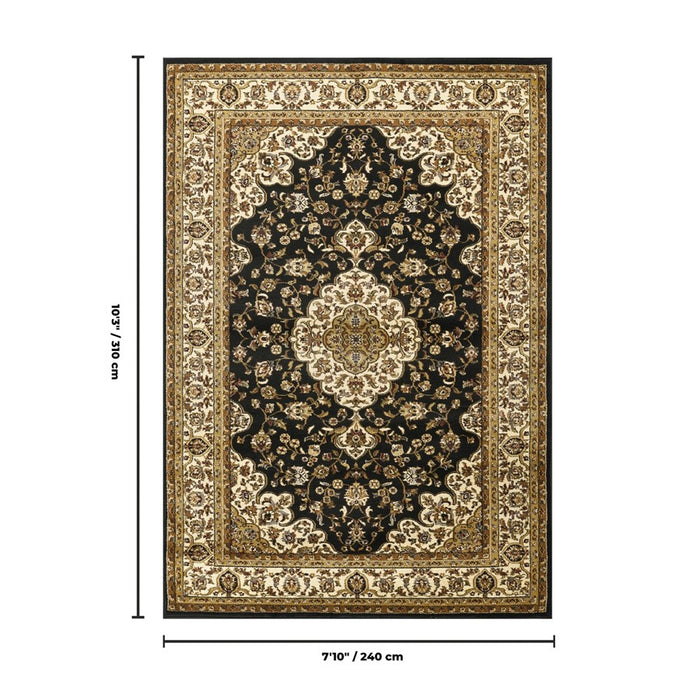 Haus Appeal Palace 7'10" x 10'3" Area Rug, Black Medallion