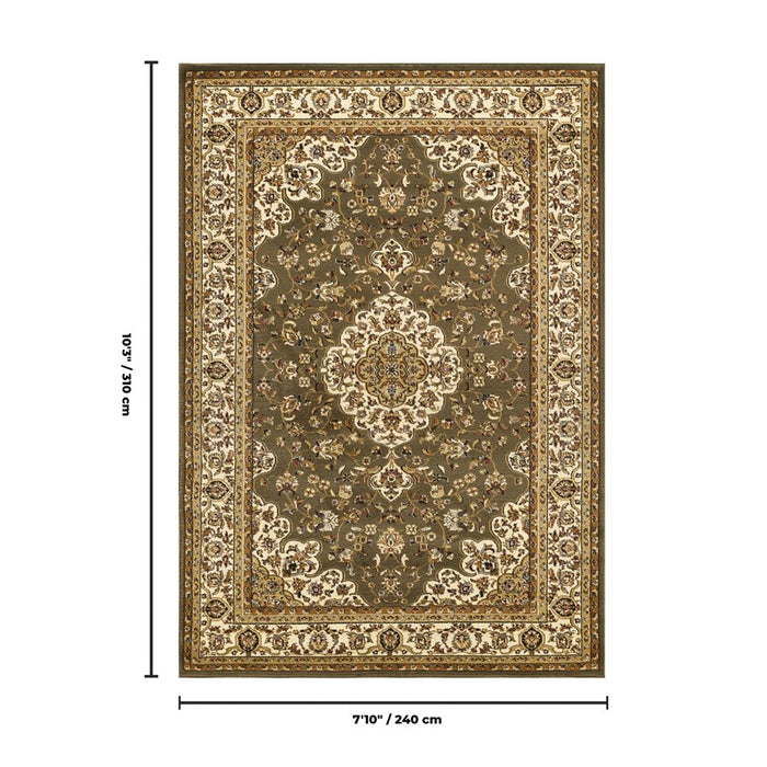 Haus Appeal Palace 7'10" x 10'3" Area Rug, Green Cream
