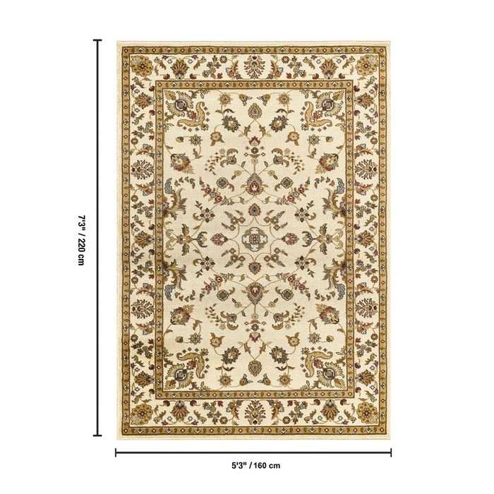 Haus Appeal Palace 5'3'' x 7'3'' Area Rug, Cream Patterned