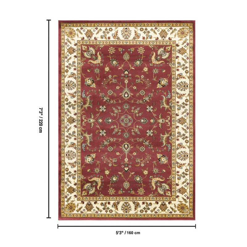 Haus Appeal Palace 5'3'' x 7'3'' Area Rug, Red Patterned