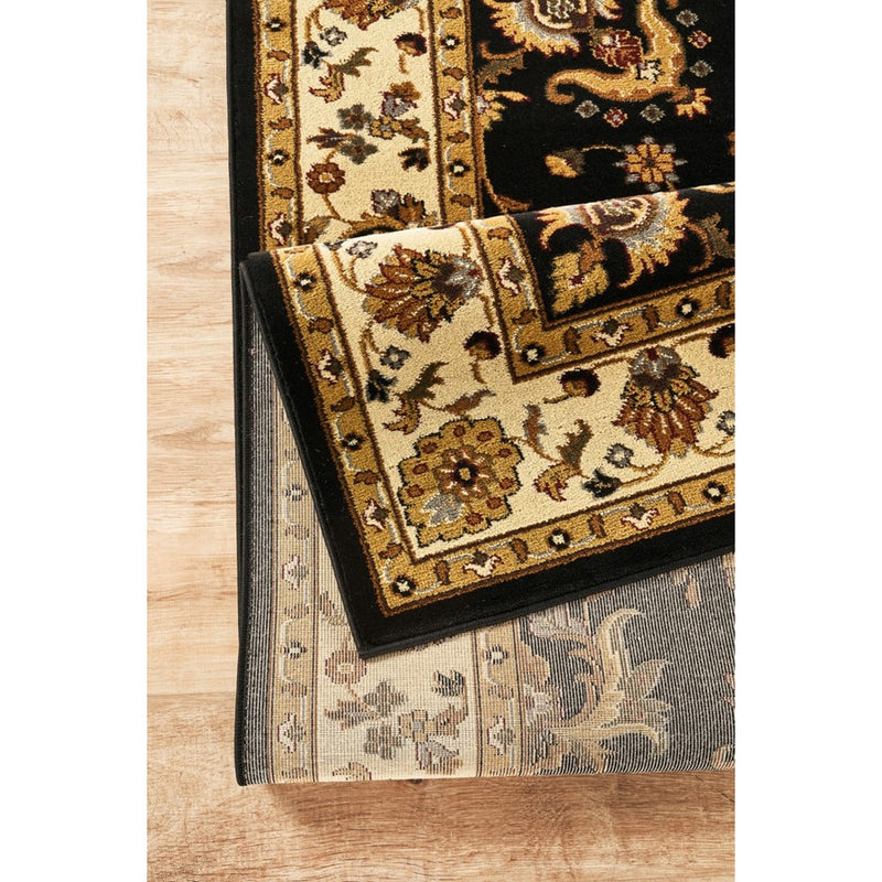 Haus Appeal Palace 2x3 Traditional Area Rug | Black Polypropylene with Multi-Color Pattern | Living Room & Entryway Accent | 24 x 36 | Model HA-VIN50072-3