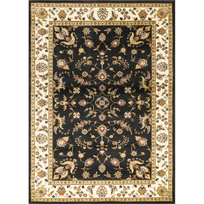 Haus Appeal Palace 5'3'' x 7'3'' Area Rug, Black Patterned