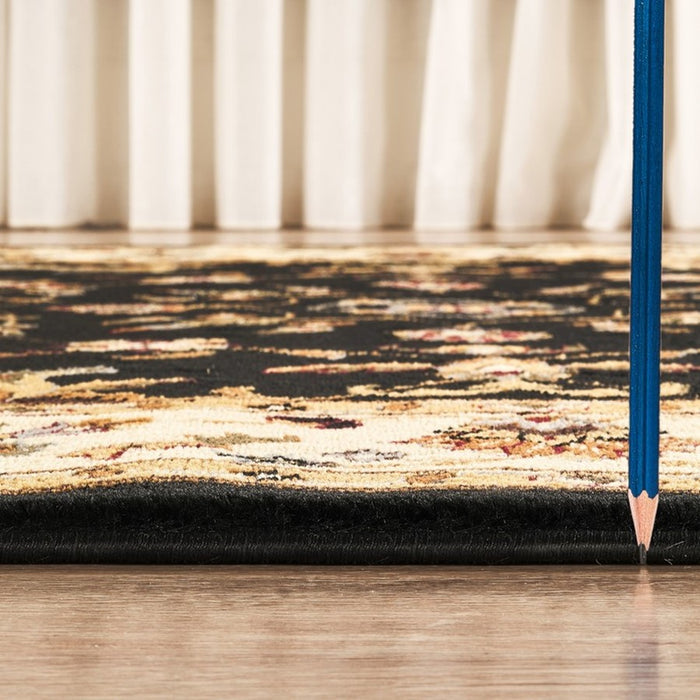 Haus Appeal Palace 7'10" x 10'3" Area Rug, Black Patterned