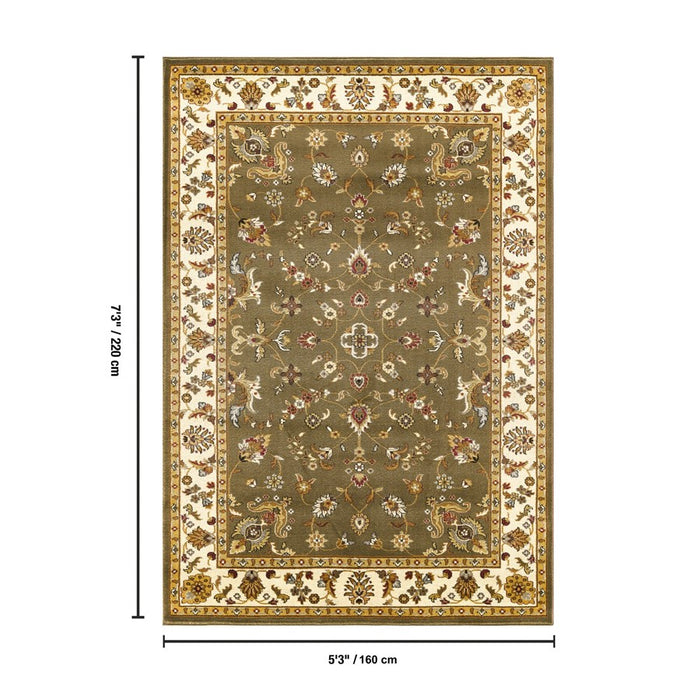 Haus Appeal Palace 5'3'' x 7'3'' Area Rug, Green Patterned
