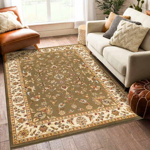 Haus Appeal Palace 7'10" x 10'3" Area Rug, Green Beige