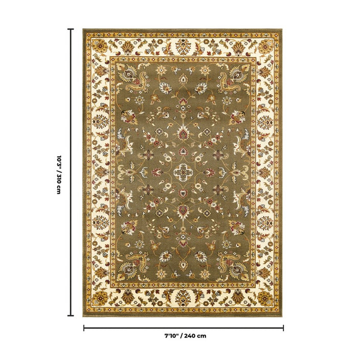 Haus Appeal Palace 7'10" x 10'3" Area Rug, Green Beige