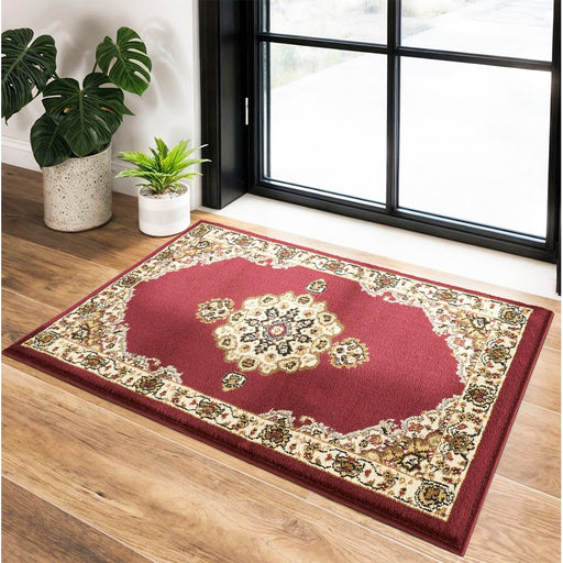 Haus Appeal Palace 2' x 3' Area Rug, Red Cream