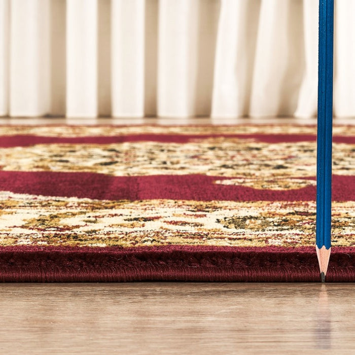 Haus Appeal Palace 2'7'' x 7'3'' Area Rug, Red Traditional