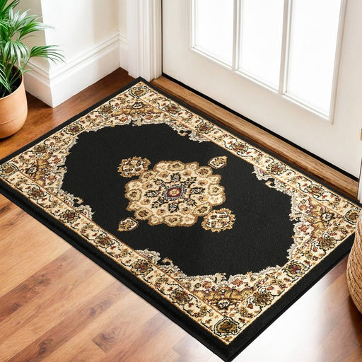 Haus Appeal Palace 2' x 3' Area Rug, Black
