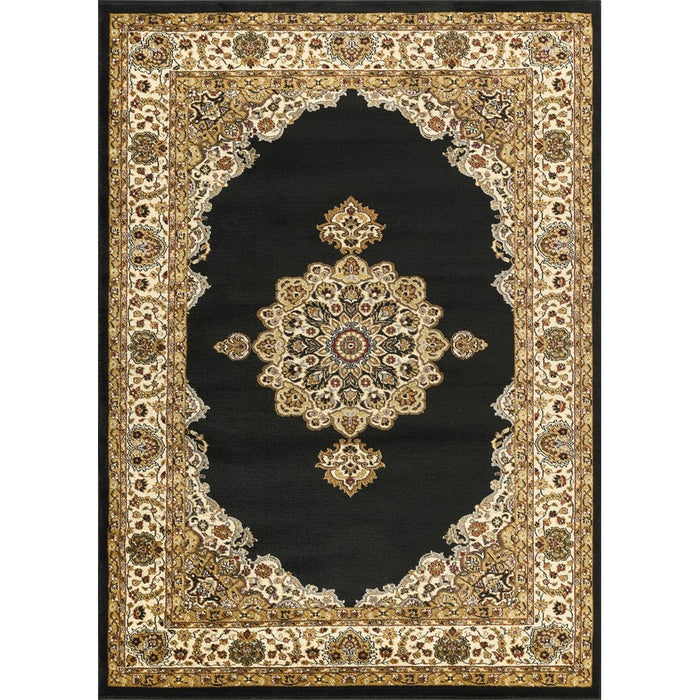 Haus Appeal Palace 2'7'' x 7'3'' Area Rug, Black Cream - HA-VIN50102-7