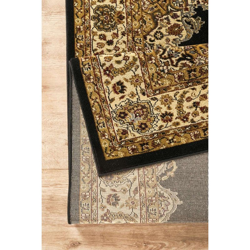 Haus Appeal Palace 7'10" x 10'3" Area Rug, Black Cream