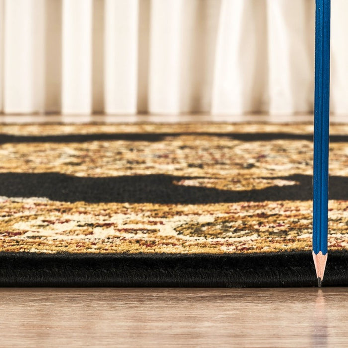 Haus Appeal Palace 7'10" x 10'3" Area Rug, Black Cream