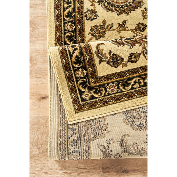 Haus Appeal Palace 5'3'' x 7'3'' Area Rug, Cream Black