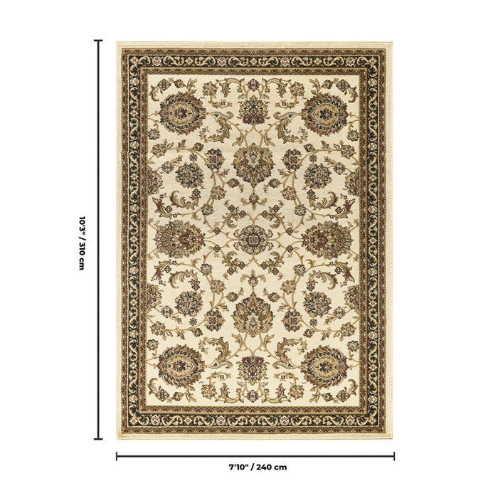 Haus Appeal Palace 7'10" x 10'3" Area Rug, Cream Black