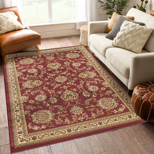 Haus Appeal Palace 5'3'' x 7'3'' Area Rug, Red Beige