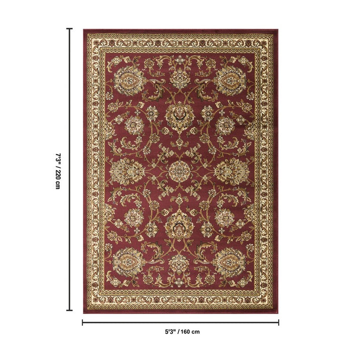 Haus Appeal Palace 5'3'' x 7'3'' Area Rug, Red Beige