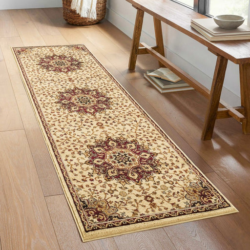 Haus Appeal Palace 2'7'' x 7'3'' Area Rug, Cream Beige