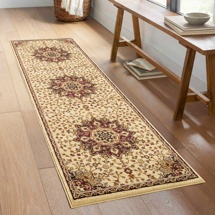 Haus Appeal Palace 2'7'' x 7'3'' Area Rug, Cream Beige