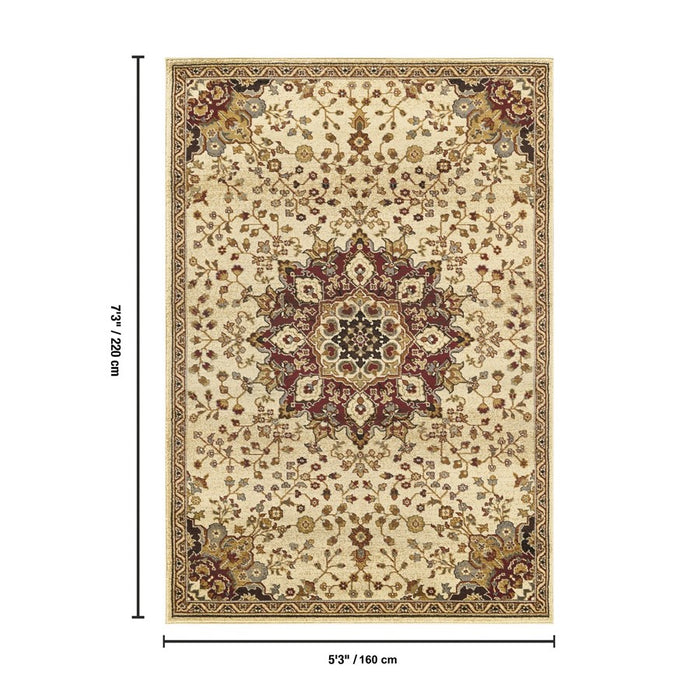 Haus Appeal Palace 5'3'' x 7'3'' Area Rug, Cream Beige