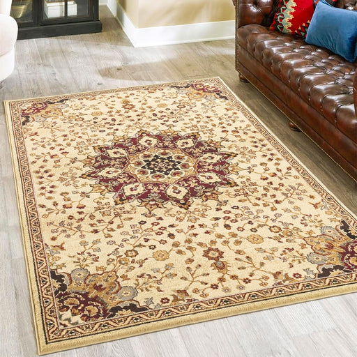Haus Appeal Palace 7'10" x 10'3" Area Rug, Cream Beige