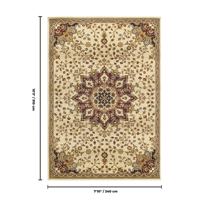 Haus Appeal Palace 7'10" x 10'3" Area Rug, Cream Beige