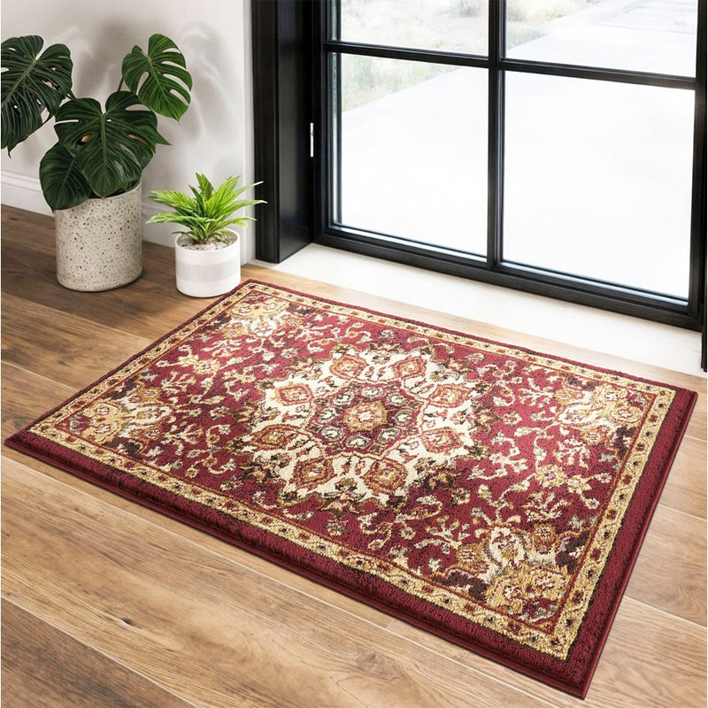 Haus Appeal Palace 2' x 3' Area Rug, Red