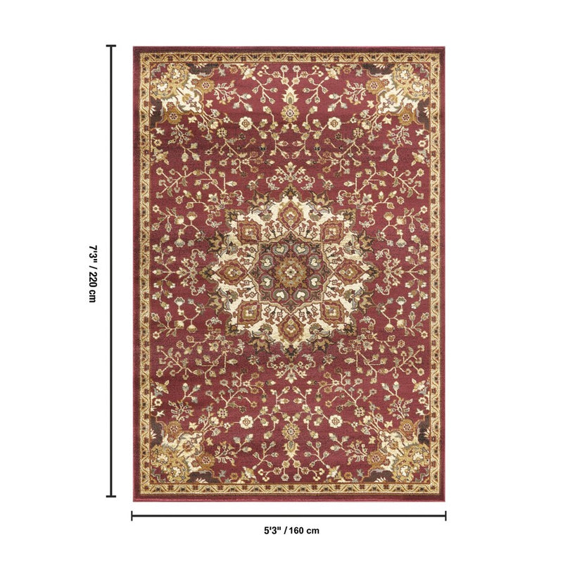 Haus Appeal Palace 5'3'' x 7'3'' Area Rug, Red