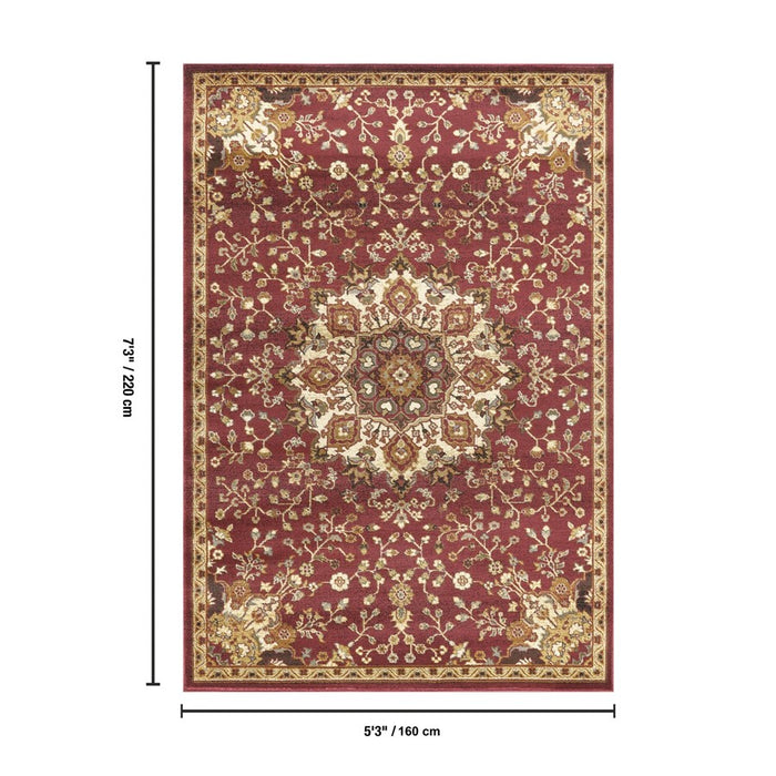 Haus Appeal Palace 5'3'' x 7'3'' Area Rug, Red
