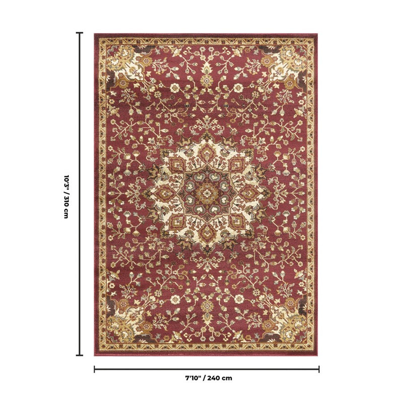 Haus Appeal Palace Traditional 7'10" x 10'3" Area Rug, Red