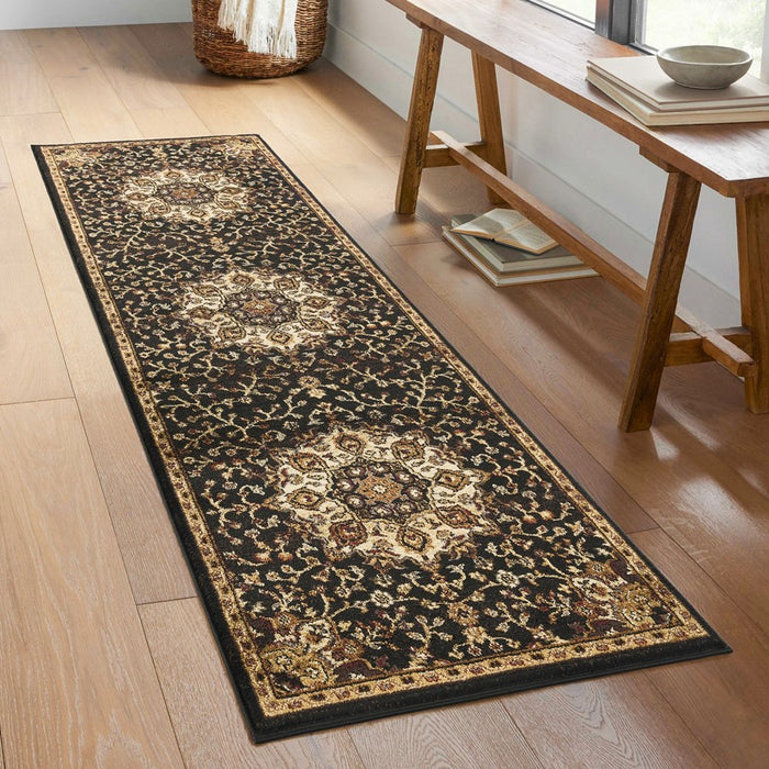 Haus Appeal Palace 2'7'' x 7'3'' Area Rug, Black