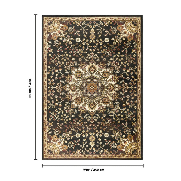 Haus Appeal Palace 7'10" x 10'3" Area Rug, Black