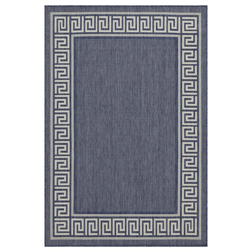 Conrad Home Harmony 5'3''x7'3'' Rug, Blue/White Border/Greek Key - HAR20015-7