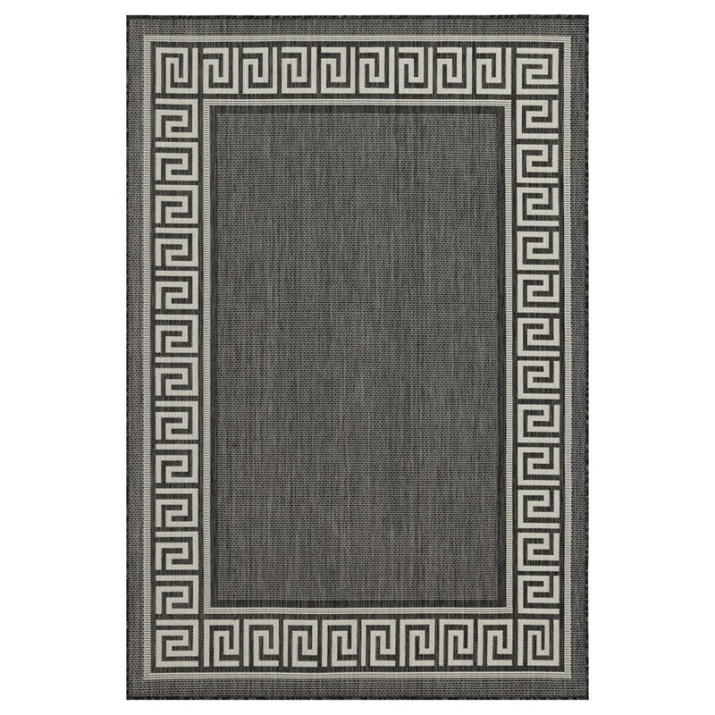 Conrad Home Harmony 7'10''x10'3'' Rug, Anthracite/White/Greek Key