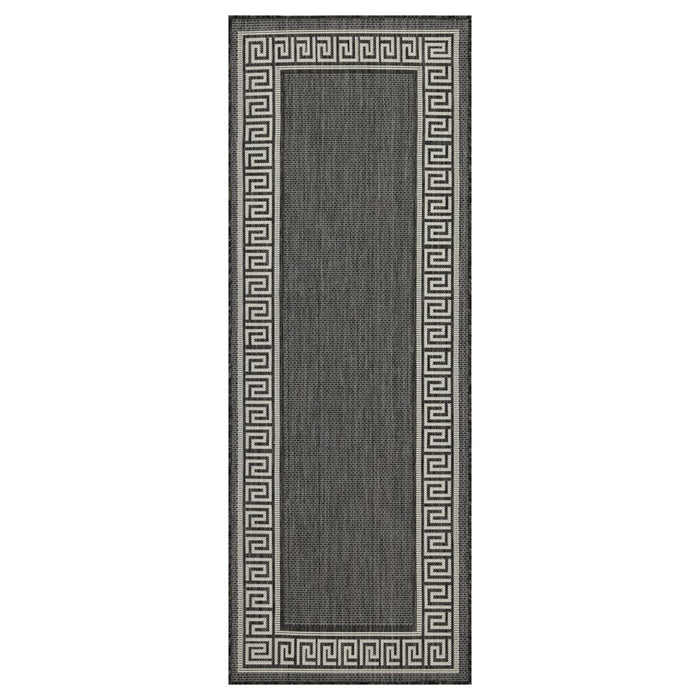 Conrad Home Harmony 7'10''x10'3'' Rug, Anthracite/White/Greek Key
