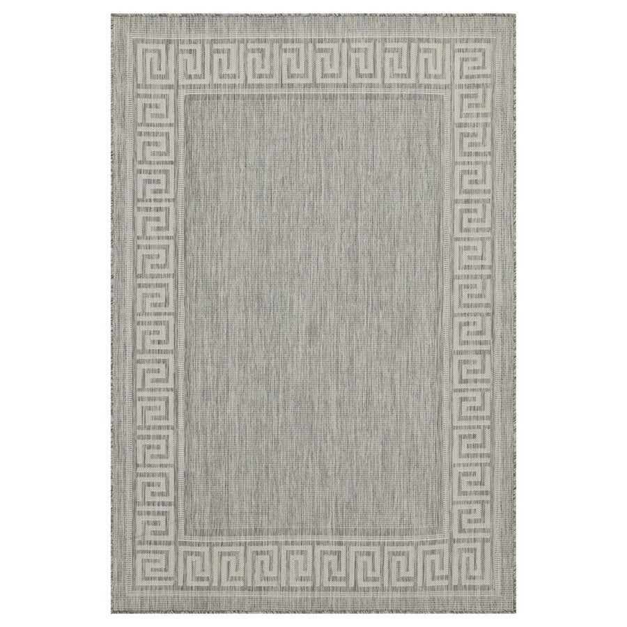 Conrad Home Harmony 2'7''x7'3'' Runner, Silver/White/Greek Key - HAR20032-7