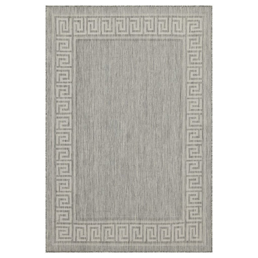 Conrad Home Harmony 5'3''x7'3'' Rug, Silver/White Border/Greek Key - HAR20035-7