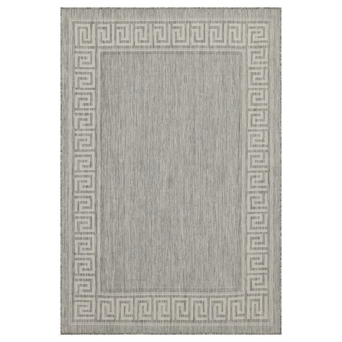Conrad Home Harmony 5'3''x7'3'' Rug, Silver/White Border/Greek Key - HAR20035-7