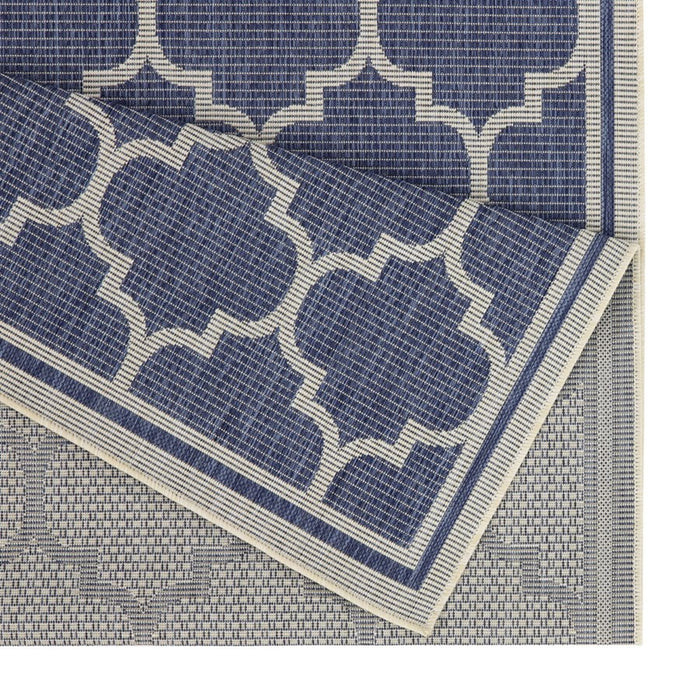 Conrad Home Harmony 2'7''x7'3'' Runner, Blue/White Trellis