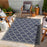 Conrad Home Harmony 2'7''x7'3'' Runner, Blue/White Trellis