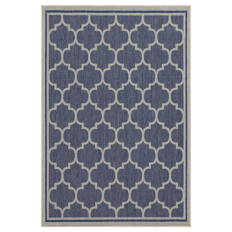 Conrad Home Harmony 5'3''x7'3'' Area Rug, Blue/White Trellis