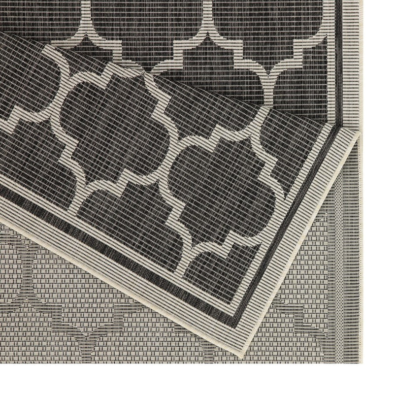 Conrad Home Harmony 2'7''x7'3'' Runner, Anthracite/White Trellis