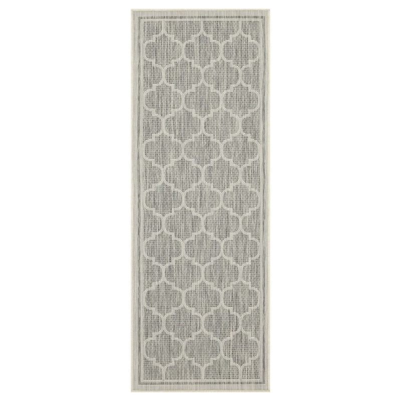 Conrad Home Harmony 2'7''x7'3'' Runner, Silver/White Trellis
