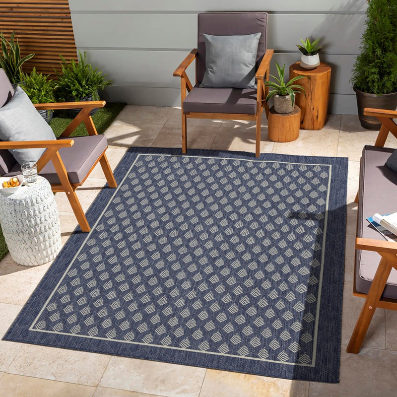 Conrad Home Harmony 2'7''x7'3'' Runner, Blue/White All Over