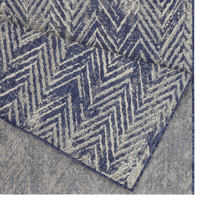 Conrad Home Harmony 5'3''x7'3'' Rug, Blue/White Chev/HB/Abstract