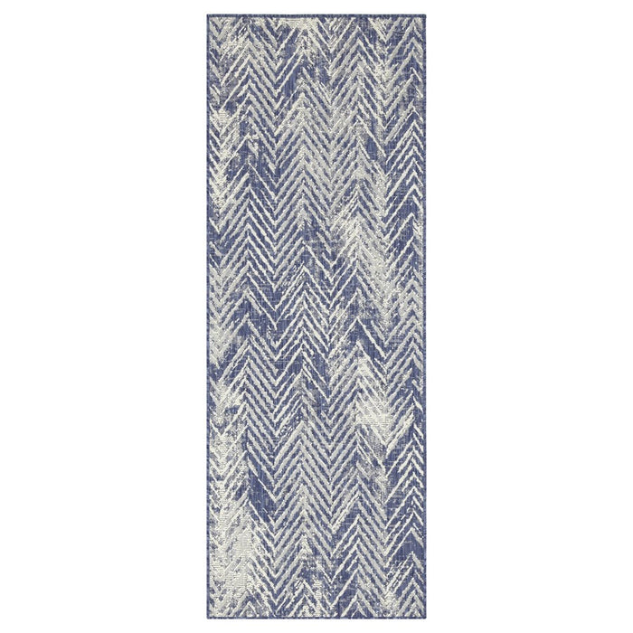 Conrad Home Harmony 5'3''x7'3'' Rug, Blue/White Chev/HB/Abstract
