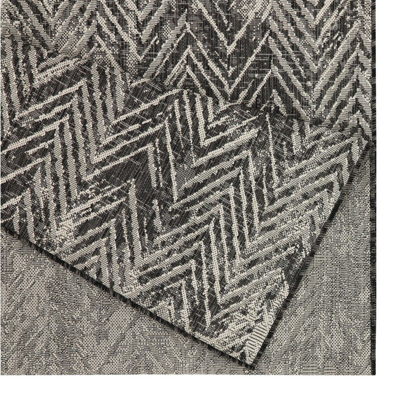 Conrad Home Harmony 5'3''x7'3'' Rug, Anthra/White Chev/HB/Abstract