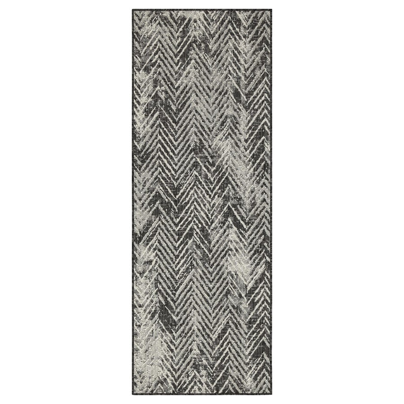 Conrad Home Harmony 5'3''x7'3'' Rug, Anthra/White Chev/HB/Abstract
